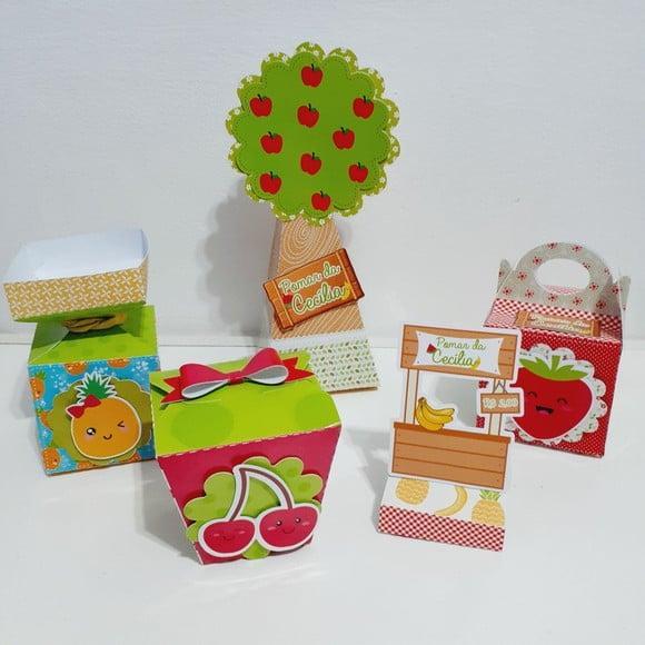 Kit Caixinhas Personalizadas - Pomar - Frutinhas - Fruta - Lembrancinhas - Aniversário