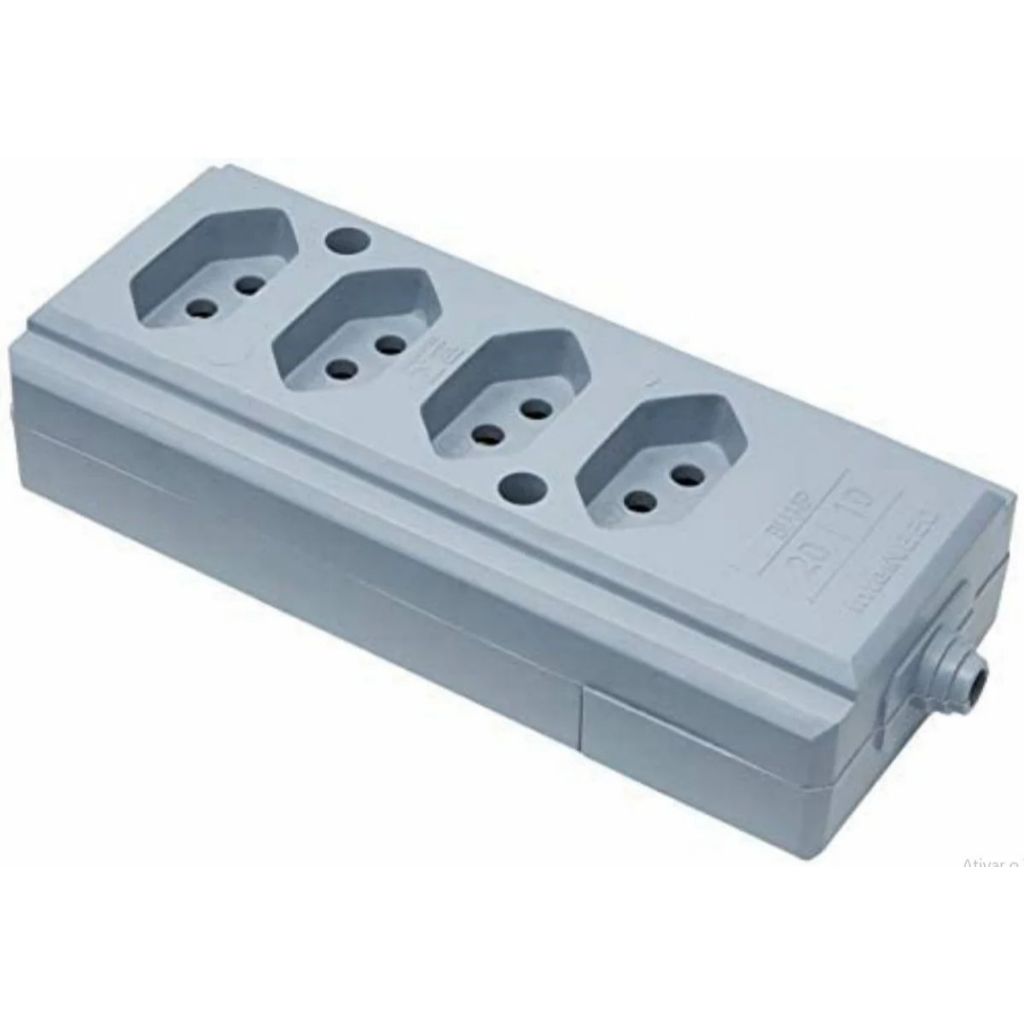 Tomada Barra InterNEED 4 Tomadas 2P+T 20A Cinza 250V