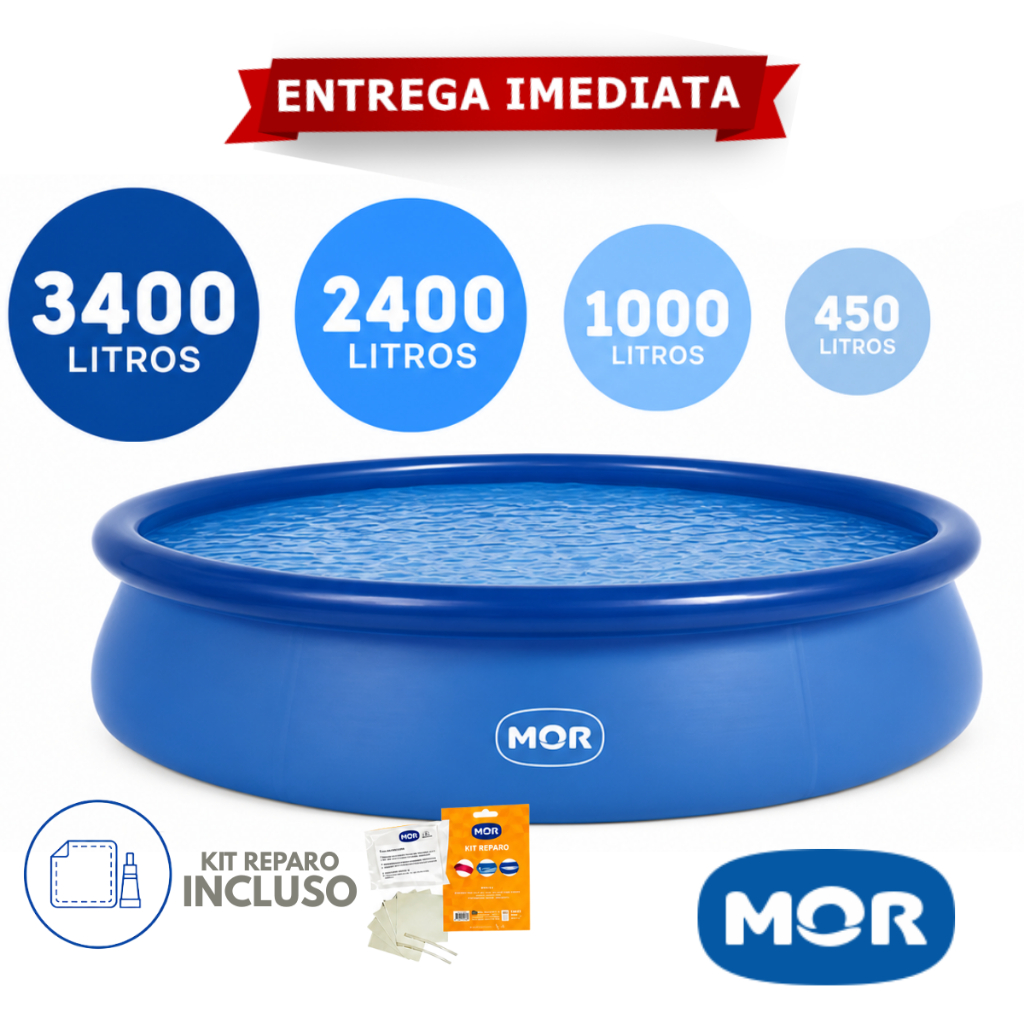 Piscina Inflável Mor 3400 Litros Com Kit Reparo Incluso