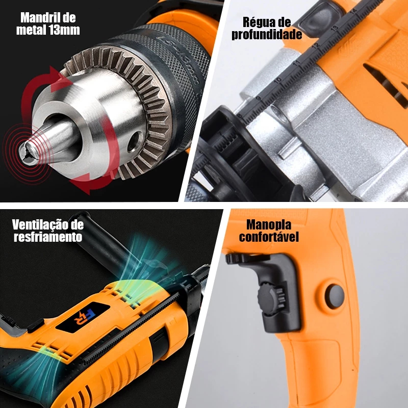 Furadeira Parafusadeira de Impacto 900W com Mandril 13mm — foto 5