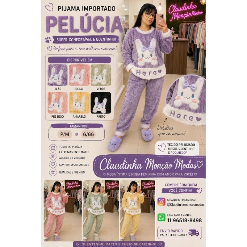 pijama importado pelúcia