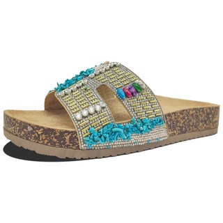 Sandalia Feminina Papete cristal destrass brilhante Birken Meijile Original