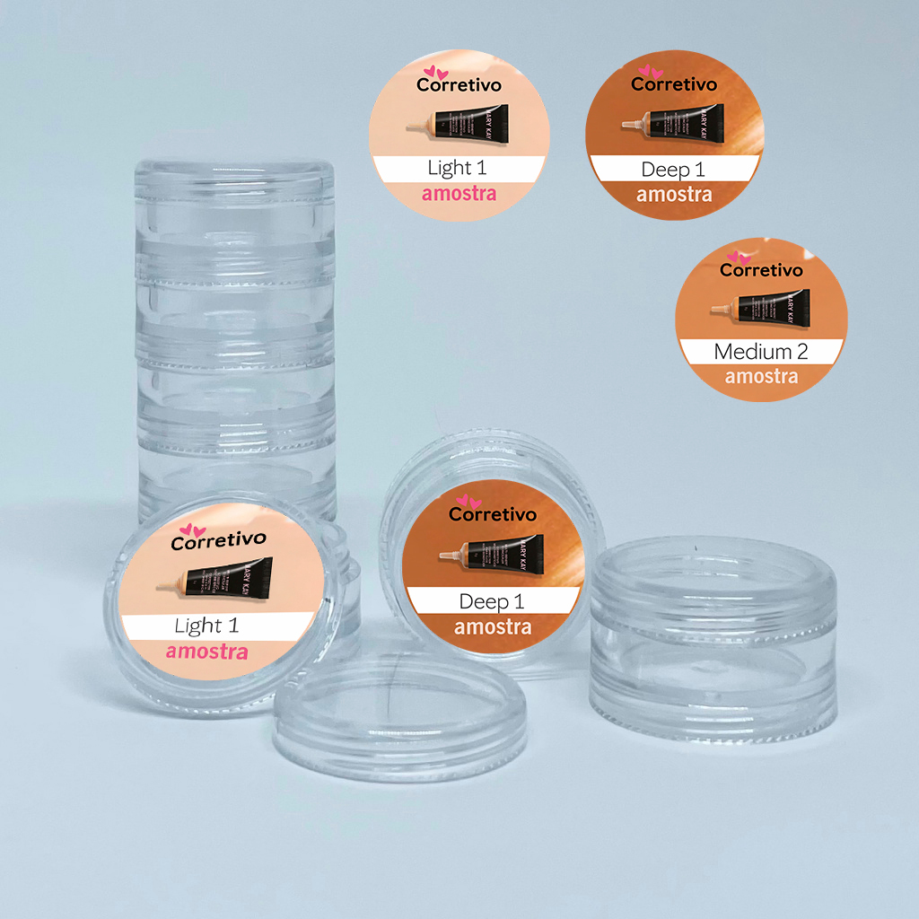 Kit 2 Cartelas Adesivos, Etiquetas para Potinhos de Amostras Corretivo Multibenefícios Mary Kay