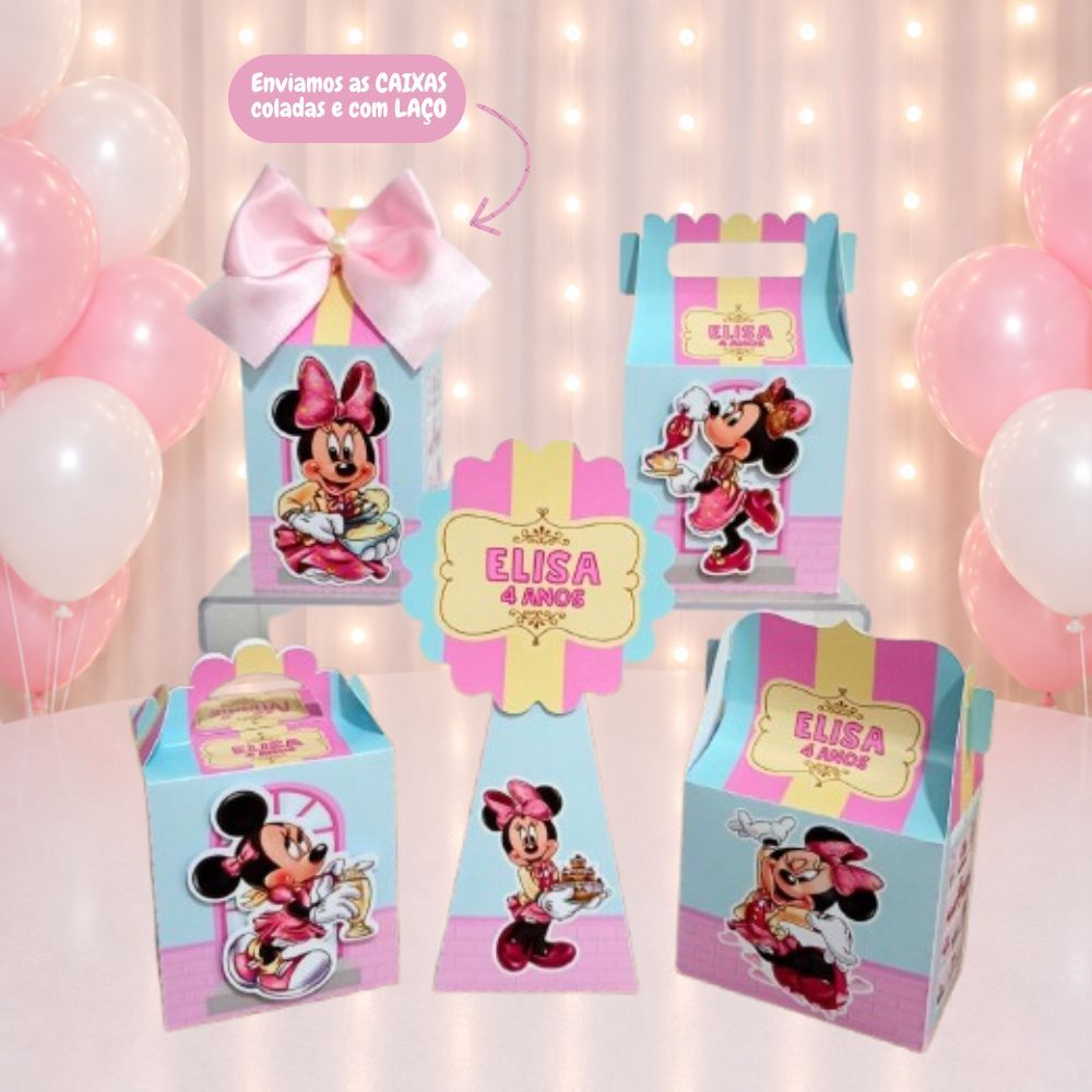 Kit Caixas Minnie Confeiteira Personalizadas - Kit festa-aniversário-personalizados-caixinhas personalizadas - festa
