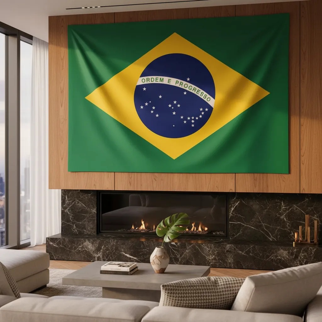 Bandeira Do Brasil Copa Do Mundo 1,8mx1,2m Bandeirão Grande Festa Futebol