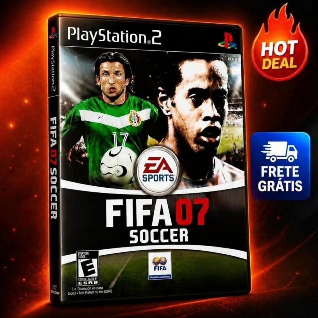 Jogo Fifa 07 PS2 Playstation 2 Clássico Futebol Ronaldinho Mídia Física