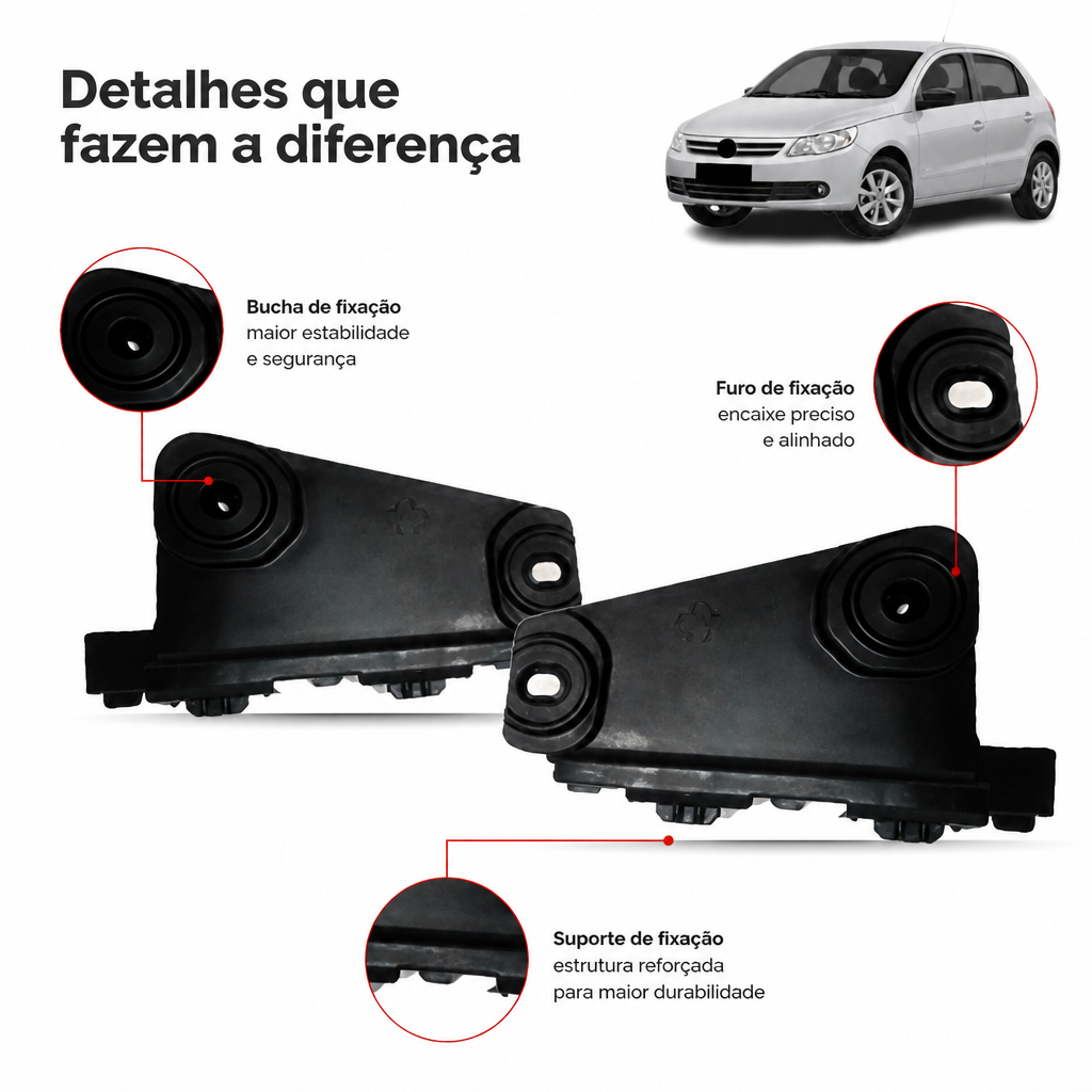 Par/UN Suporte Guia Parachoque Dianteiro Gol G5 2009 2010 2011 2012 1ªLinha Novo · foto 2