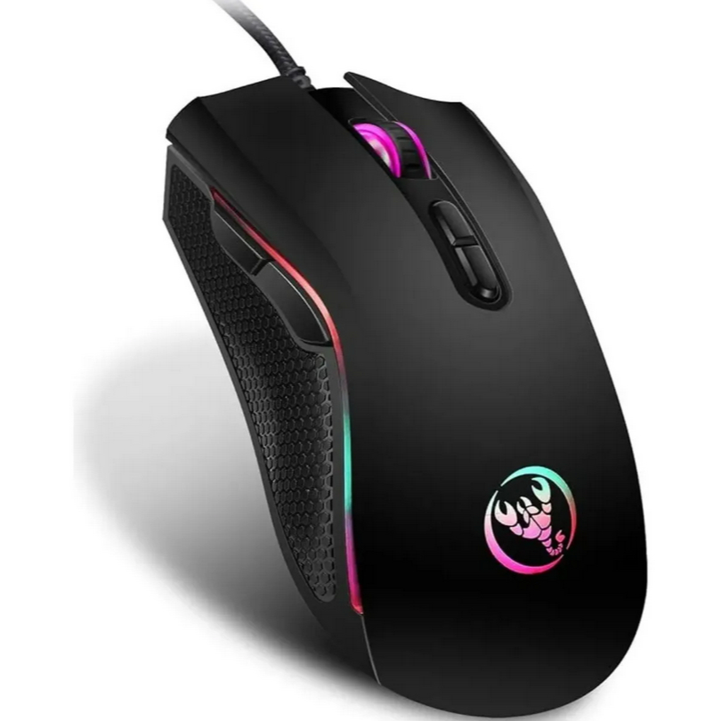 Mouse Gamer RGB HXSJ A869 3200 DPI 7 Botões USB Com Fio Ergonômico
