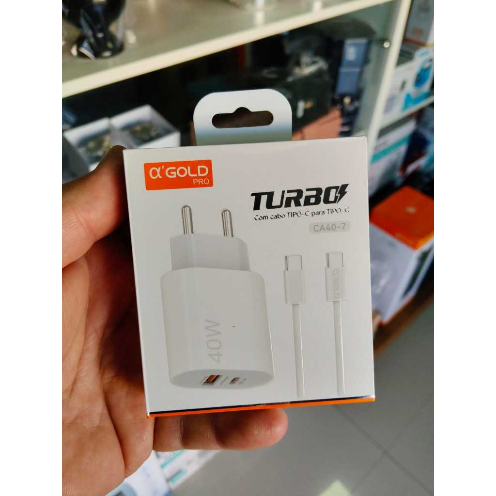 Carregador Turbo Power 40w fonte tipo C Rápido