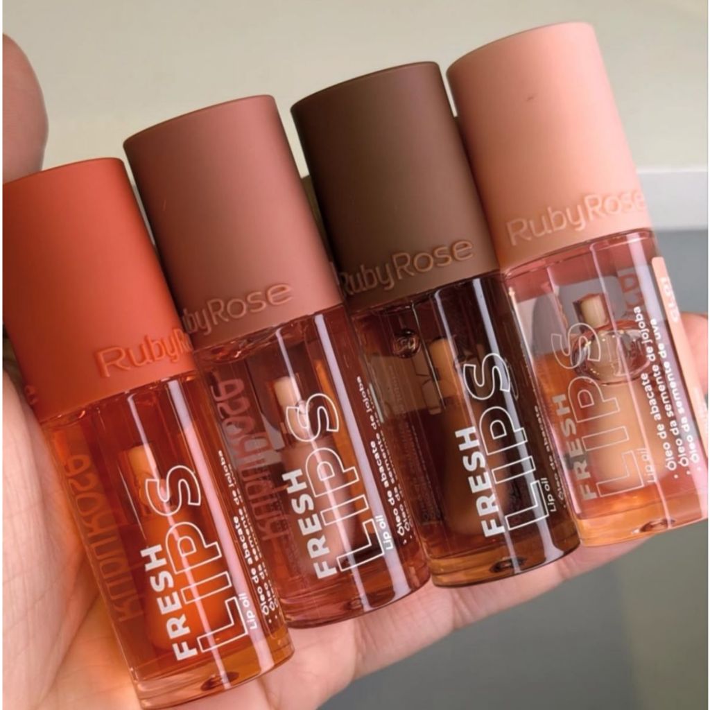 Lip Oil Fresh Lips Ruby Rose Hidratante Labial Gloss Óleo De Jojoba Abacate E Uva