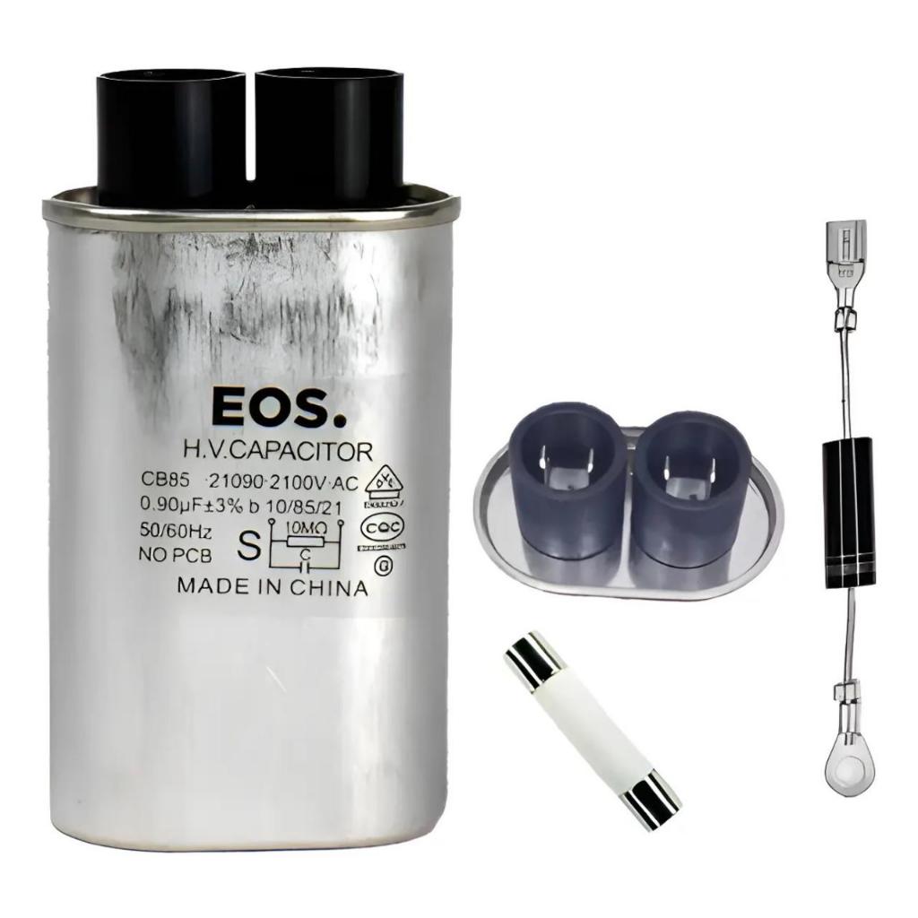 Kit Capacitor Diodo Fusivel Microondas Alta Tensão 0.90uf