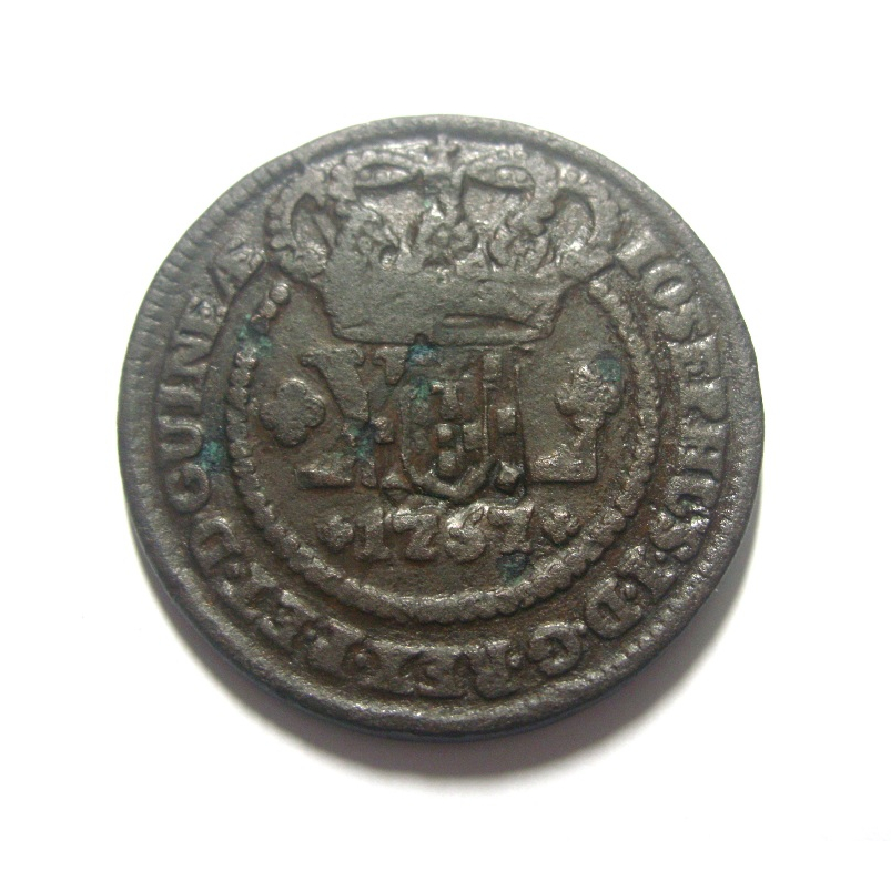 Rara Moeda Brasil Colônia - D. José I XL Reis 1757 Escudete, Guiné Cobre Autentica.