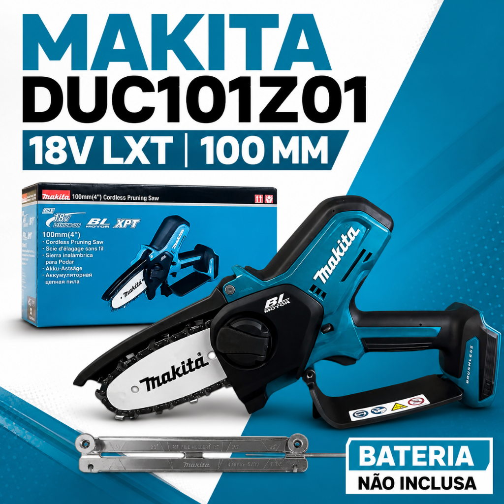Cortador de Galhos MAKITA DUC101Z01 18V LXT 100mm Brushless sem Bateria Compacto Seguro Poda Jardim