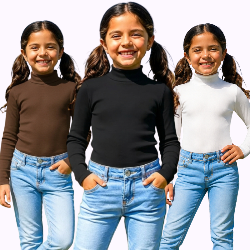 Kit 3 Cacharrel Infantil no Suplex Inverno Segunda Pele Moda Kids do 2 ao 10