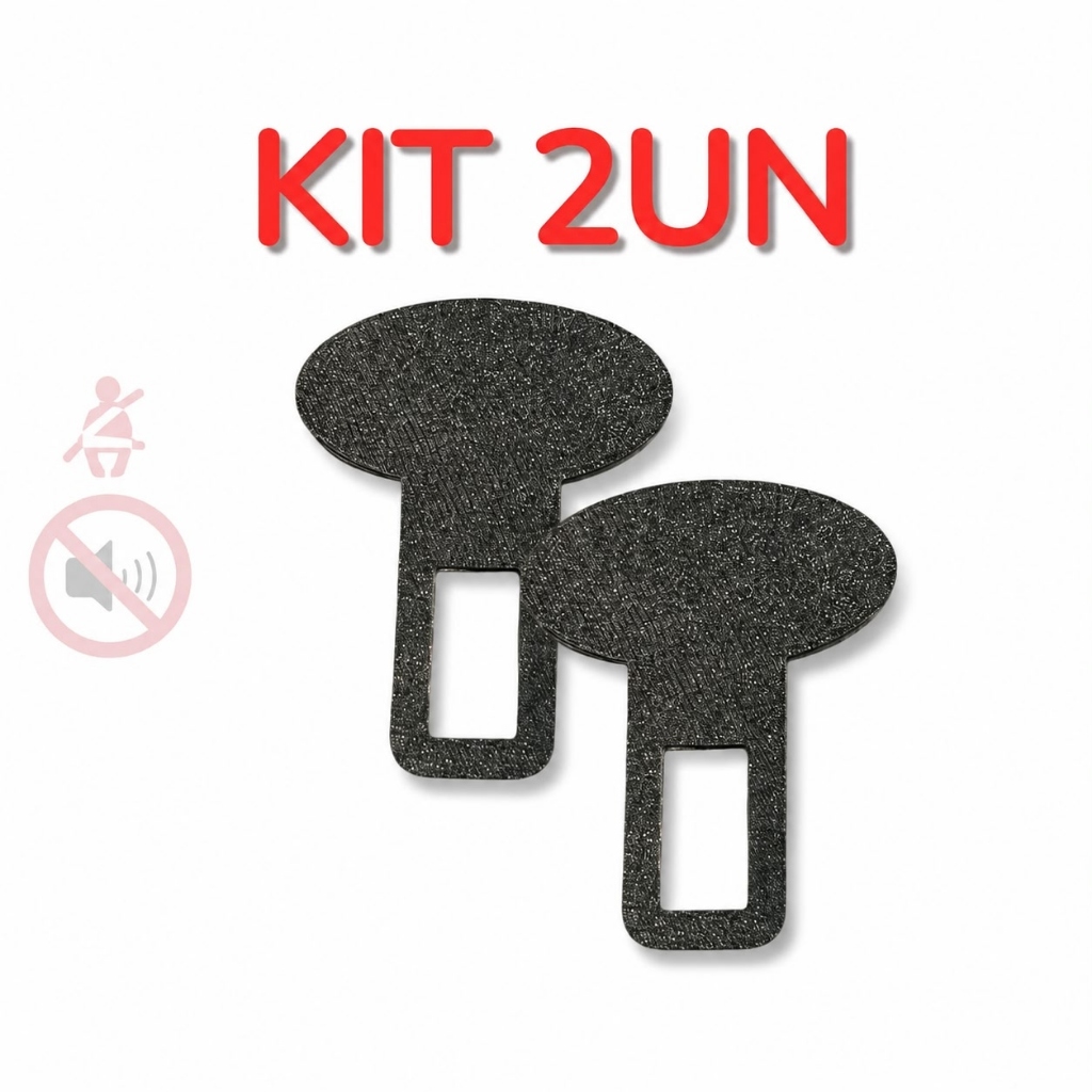 KIT 2 Fivela Lingueta Clip Cinto de Segurança Anti Alarme Sonoro Universal Carro