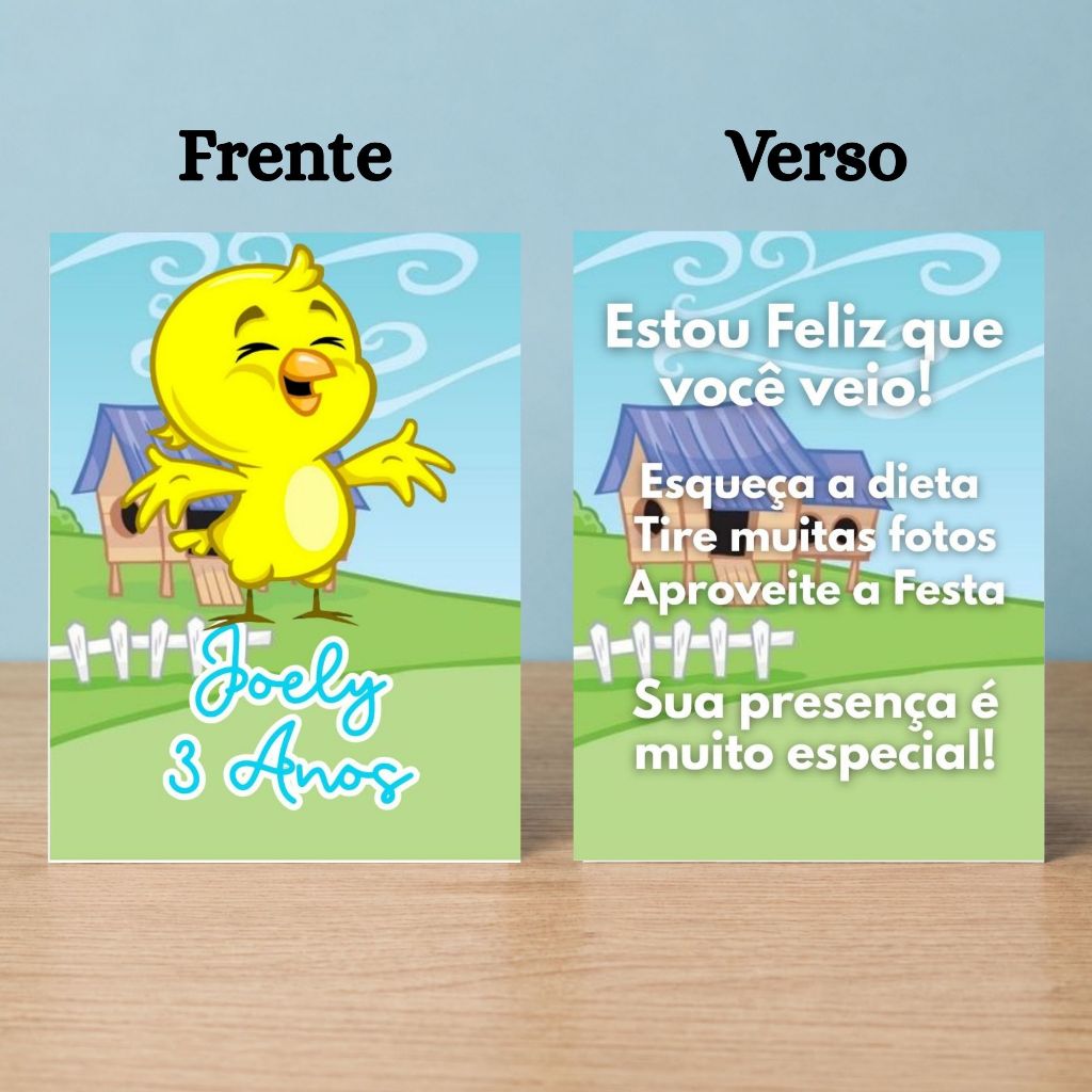 Plaquinhas PINTINHO AMARELINHO Festa Infantil - Plaquinhas para Centro de Mesa Kit Festa