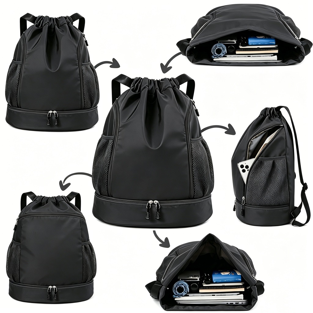Mochila Esportiva Futebol Basquete Beach Academia, Mochila Saco Bolsa com Cordão Esportiva Impermeável