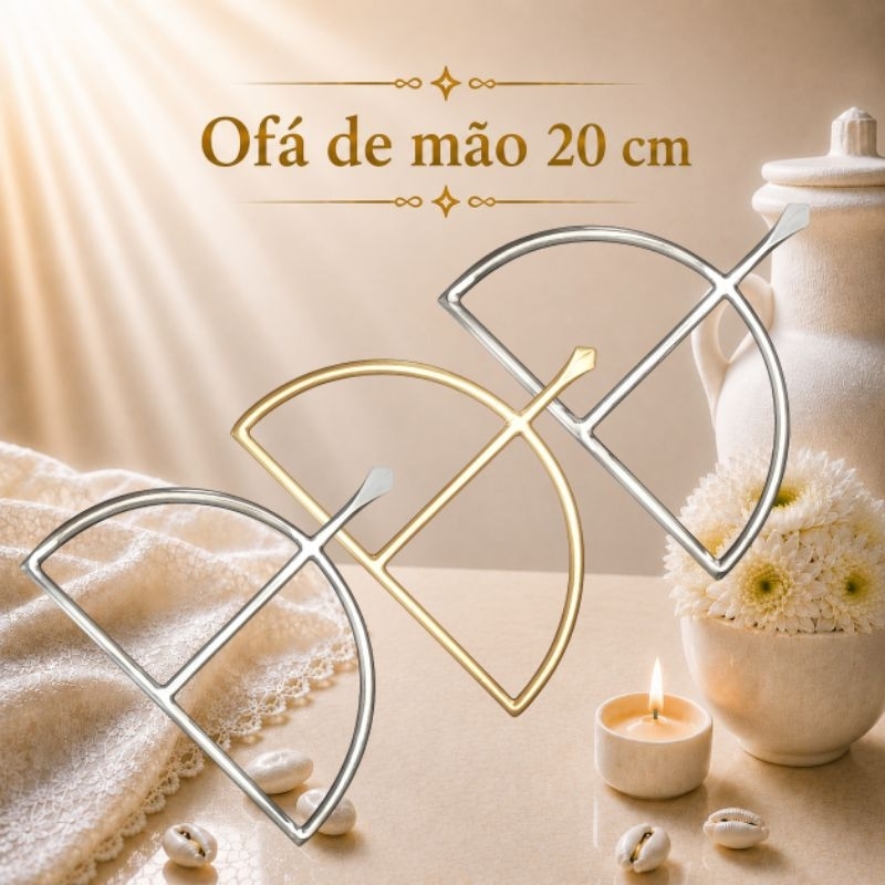 OFÁ DE MÃO DE OXÓSSI / ODÉ / KABILA / MUTACULUMBÔ 20 CM ARTESANAL