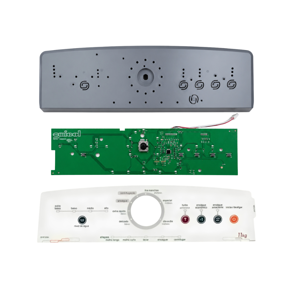 Kit Placa + Suporte + Adesivo Lavadora Brastemp Bwb11 - W10356413 W10549970 W10646480