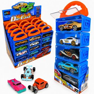 Kit 15 Carrinhos de Ferro com Box Maleta Coleção Compatível Die Cast