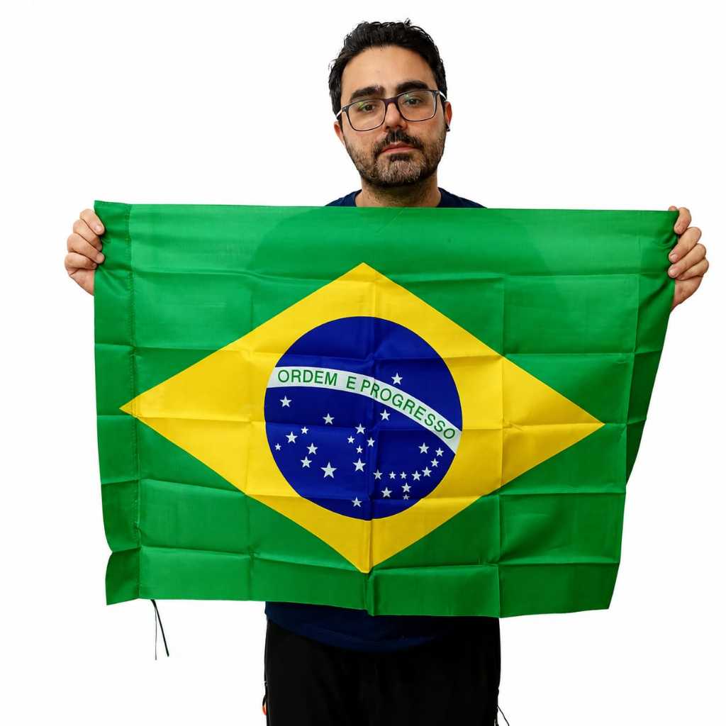 Bandeira do Brasil 80x59cm Decorativa - Copa do Mundo - Eventos - Festas - Torcidas Premium