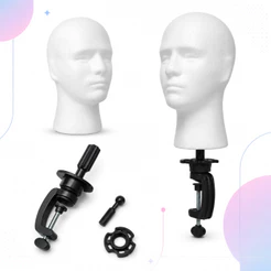 Cabeça De Isopor Profissional Com Suporte Para Perucas
