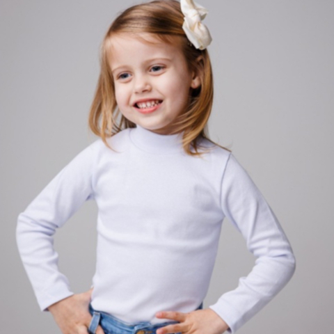 Blusa Gola Alta Manga Longa Infantil Menina 1 ao 3 Inverno Frio