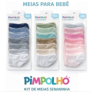 Meia Bebe Kit 7 Pares Semaninha RN/Prematuro/00-15 Infantil menino menina unisexx Pimpolho