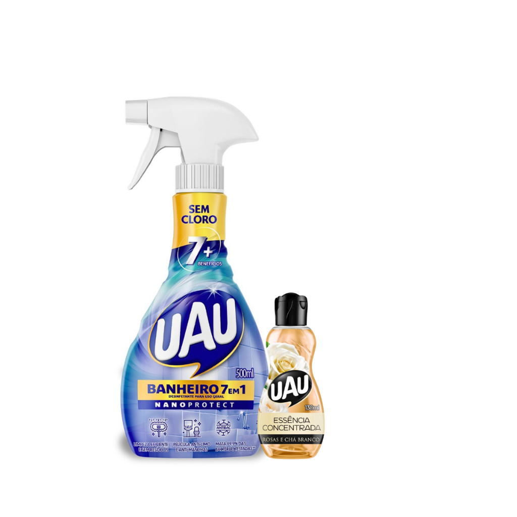 Kit Desinfetante 500ml 7 em 1 + essência Chá Branco 130ml