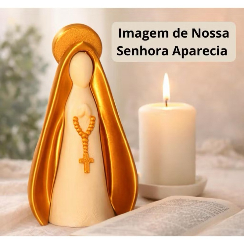 Imagem de nossa senhora aparecida | presente de batizado e casamento religioso, padrinhos | Decoração | Santinha
