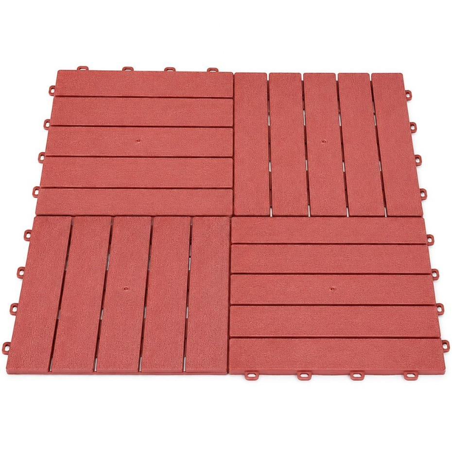Kit Deck Modular 30x30cm Antiderrapante Encaixe Rápido Piso Plástico PP Varanda Jardim Área Externa