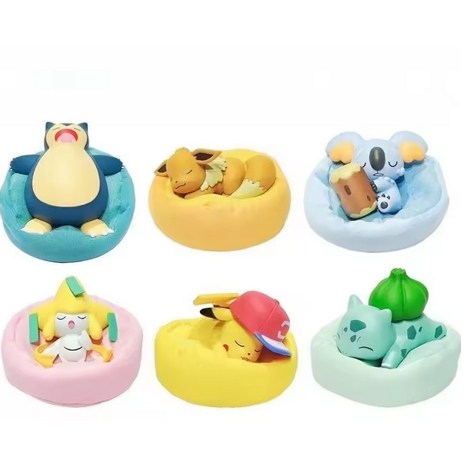 boneco colecionavel Pokémon bulbasaur dormindo jirachi almofada pikachu eevee posição de dormir