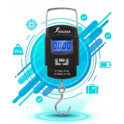 Balança Digital Portátil De Mão Bolsa Mala Peixe Até 50kg Haixia