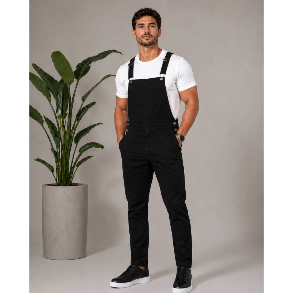 Macacão Masculino Jeans Jardineira Adulto Qualidade Premium Promoção Desconto