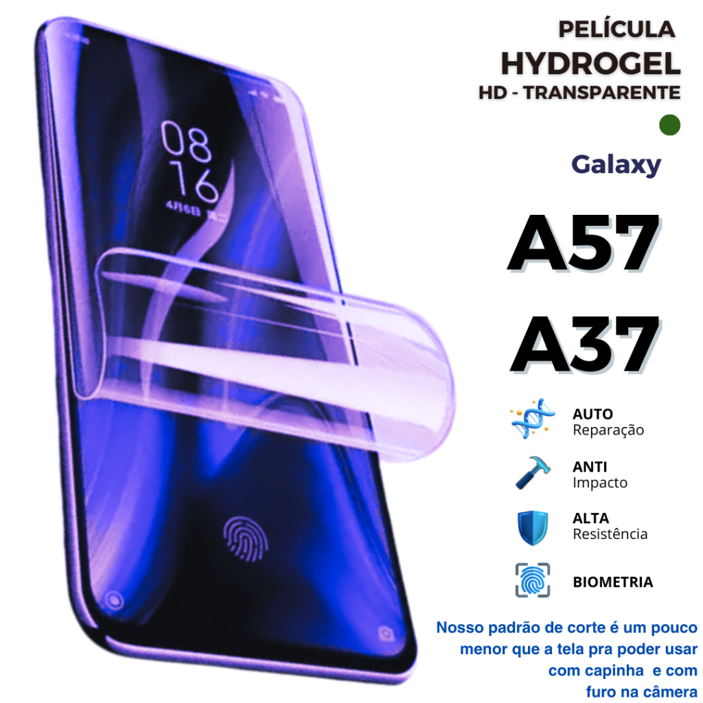 Película Hidrogel TRANSPARENTE HD PREMIUM Flexível para Galaxy A57 e A37
