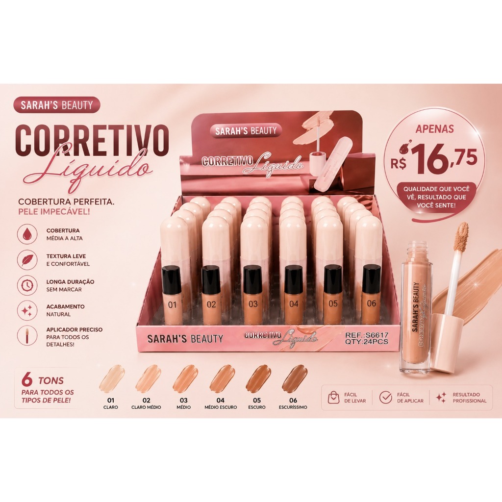 Corretivo Liquido Sarah's Beauty