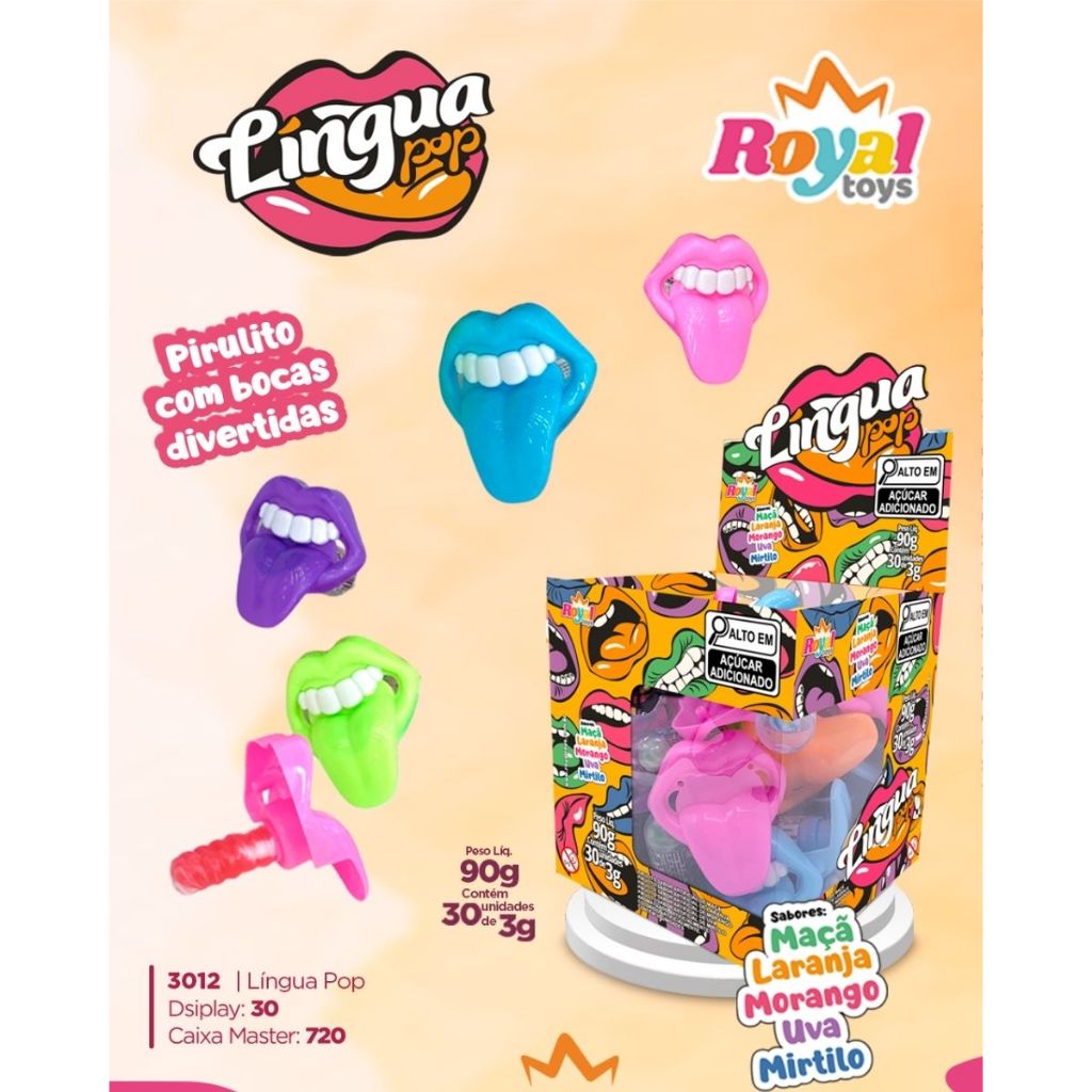 Lingua Pop – Doce Pirulito com Bocas Divertidas 30 Unidades