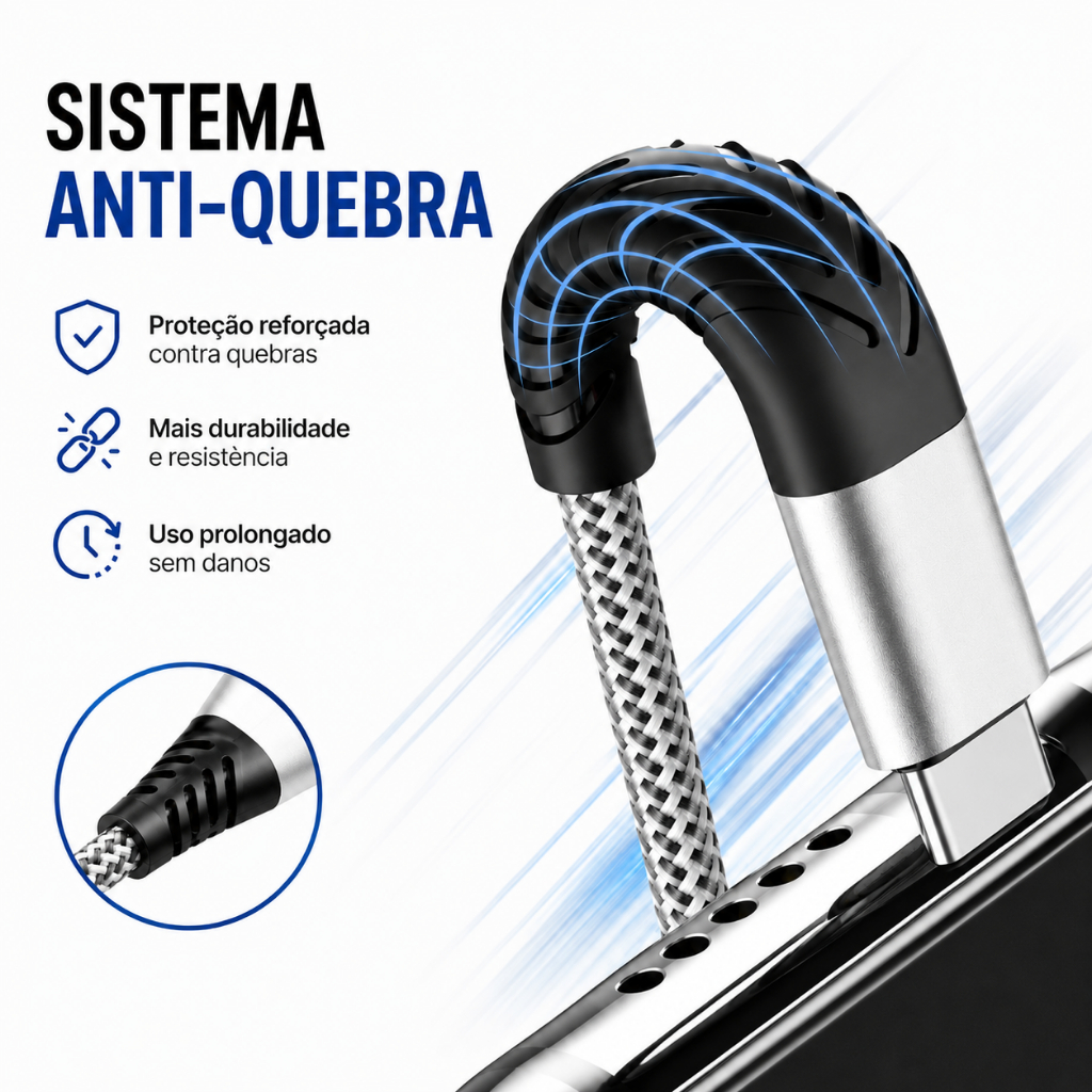 Cabo Carregador Tipo C 2 Metros Turbo Premium Reforçado Android Xiaomi USB Dados · foto 2