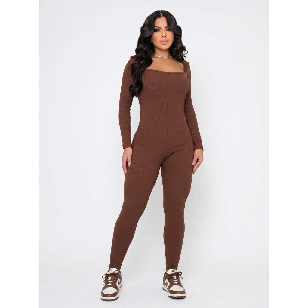 Conjunto e Macacão Anarruga Canelado Tamanho Único Macaquinho Calça Manga Longa Short Modelos Variados Macaquito Cropped