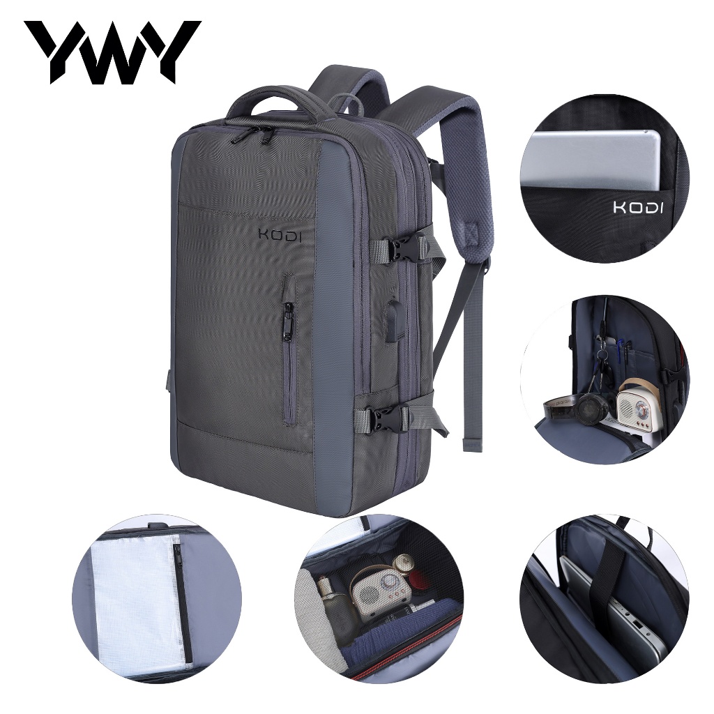 Mochila Viagem Grande Capacidade 30L-42L Expansível USB para Laptop Trabalho e Faculdade Q7