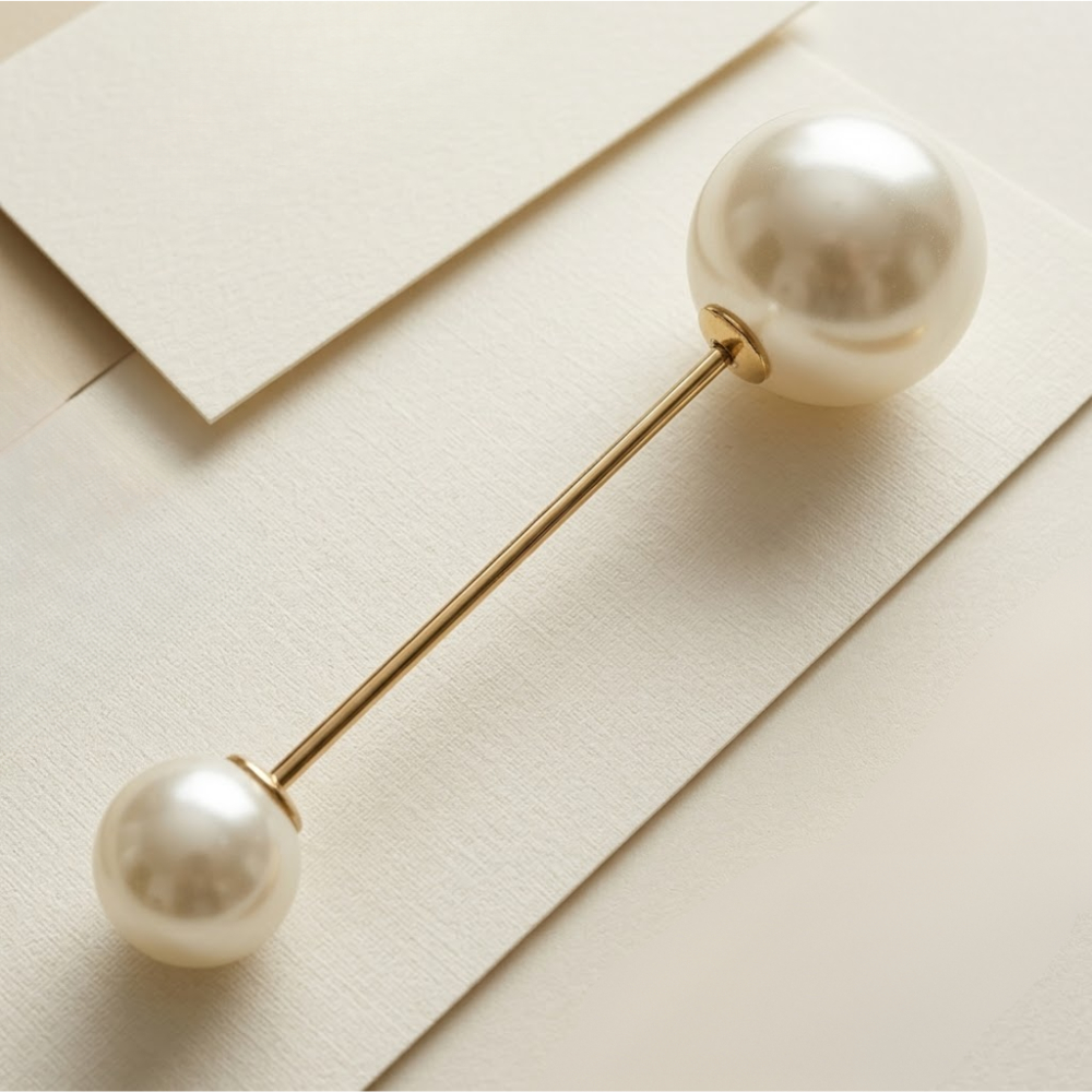 Kit 2 un Broche Pérola Clássico Acessório Feminino para Vestido, Blusa e Casaco
