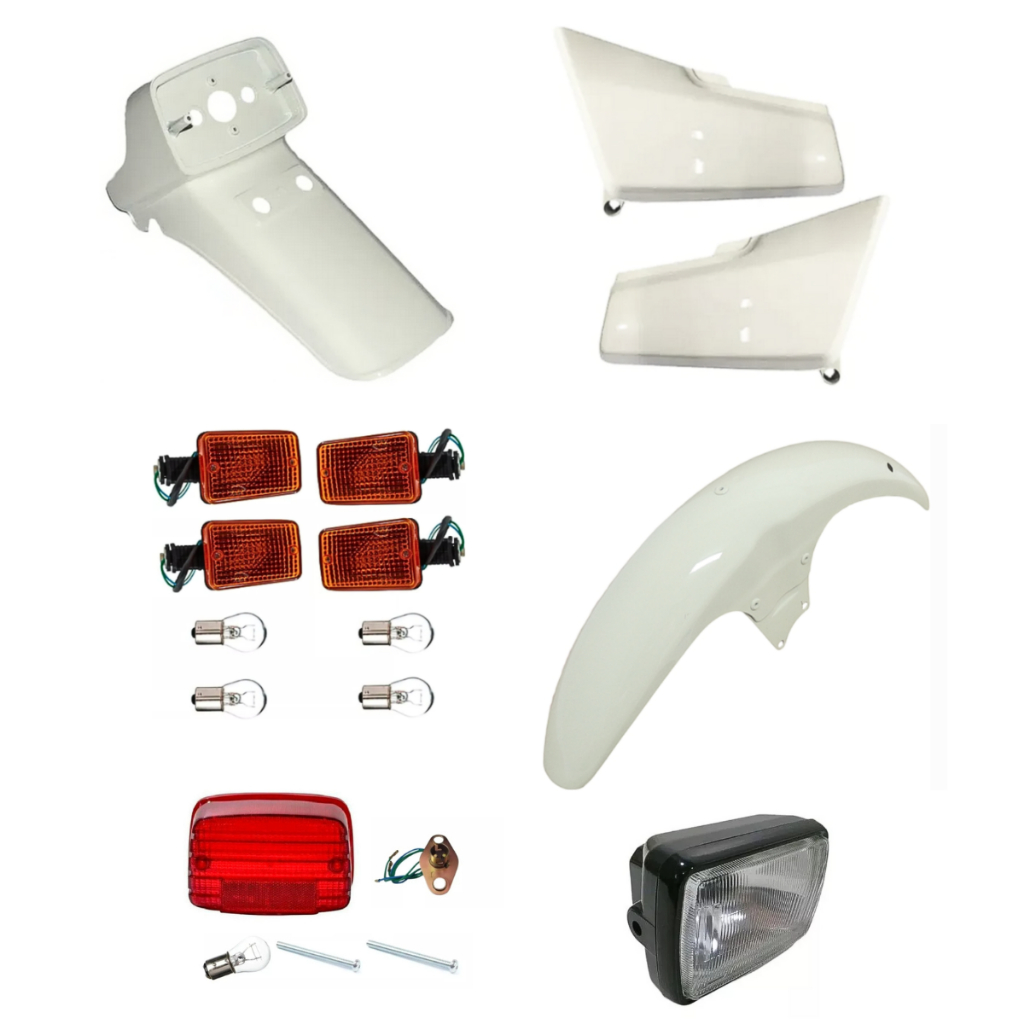 Paralama Cg 125 83 Até 85 Branco Tampa Pisca Farol Lanterna