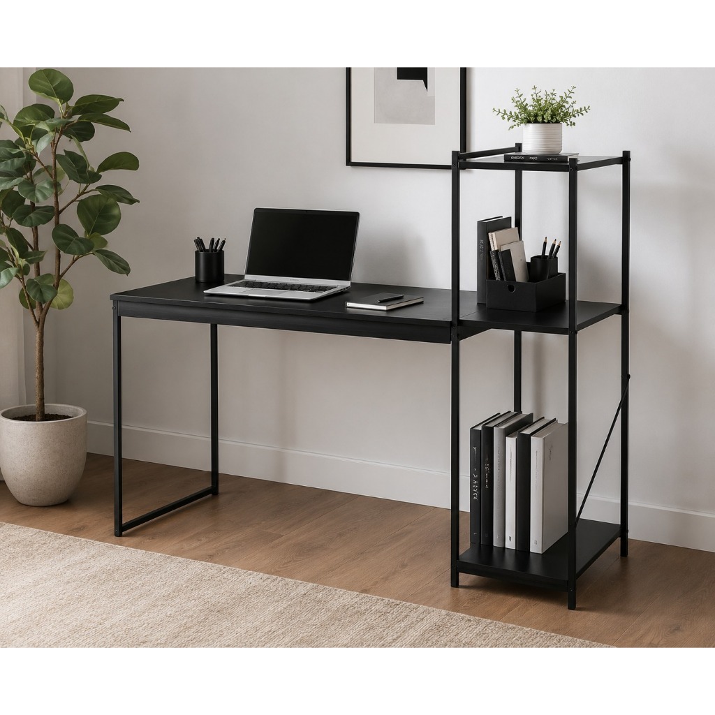 Escrivaninha Mesa de Cumputador Home Office Gamer Trabalho Estrutura em Ferro Para Maior Resistencia Cor Preto