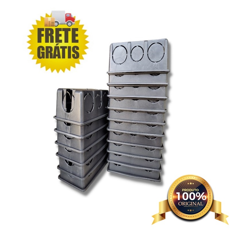 Kit 50 Caixa De Luz 4x2 PRETO Obras Construção Reformas Tomadas Top
