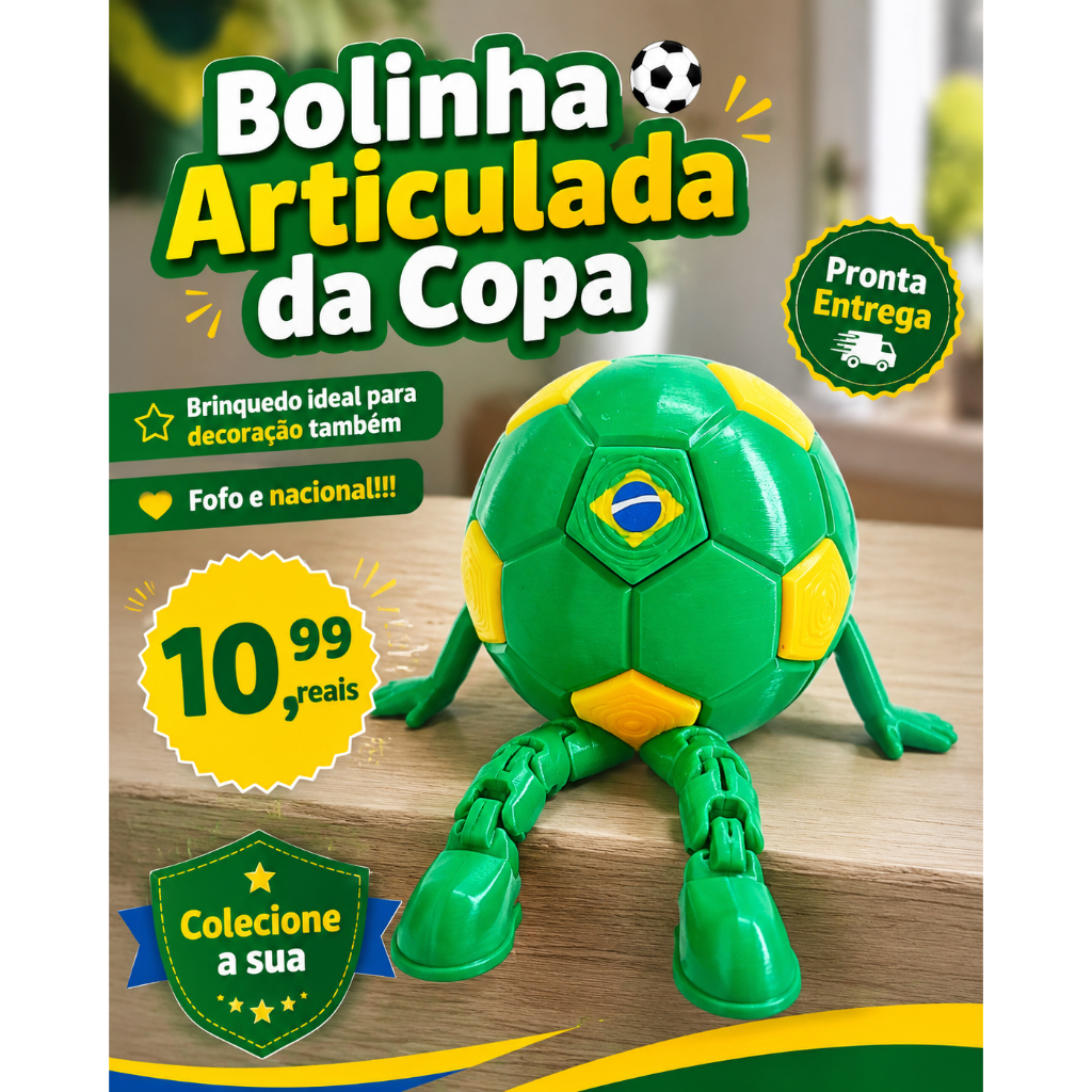 Boneco Articulado Mascote Torcedor Futebol Enfeite De Mesa Divertido Atacado Brinquedo Colecionável Lembrancinha Festa