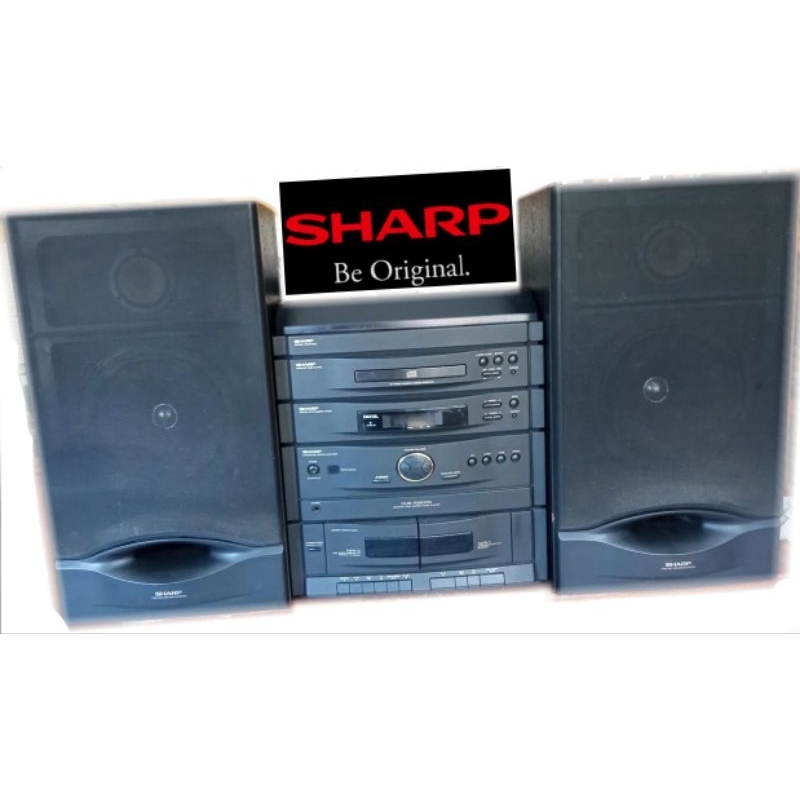 Som System Sharp - Toca discos, Rádio.  Com Caixas de Som. Em ótimo estado