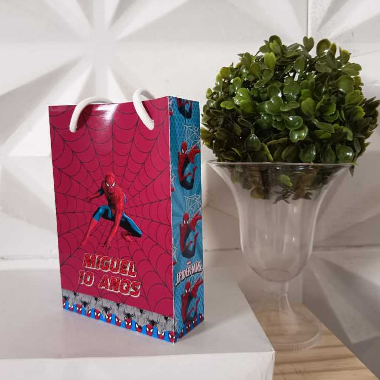 Sacolinha P Personalizada Homem Aranha Festa Aniversário Infantil Lembrancinha Spider Man Menino