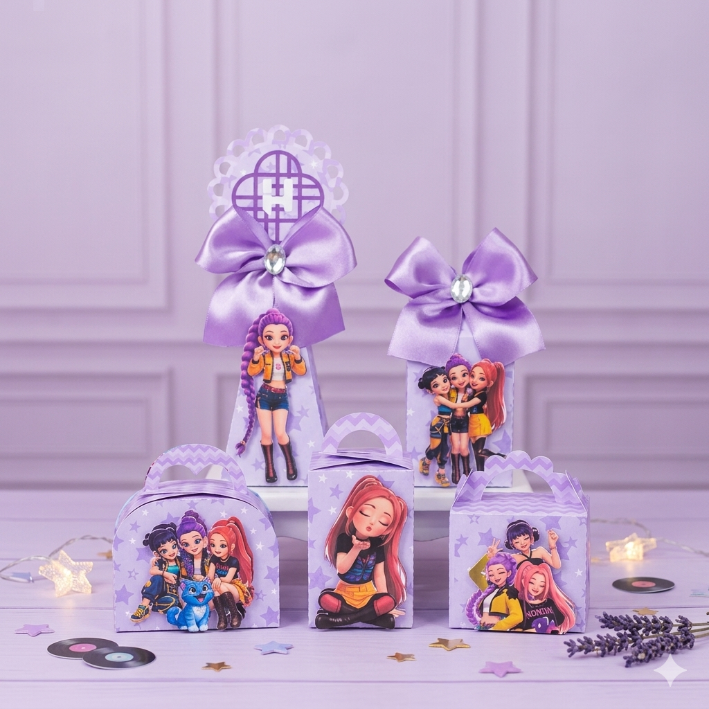 Kit Caixas Guerreiras K - POP  Personalizado |PEGUE E MONTE |  Lembrancinha de Festa |  Aniversário Infantil