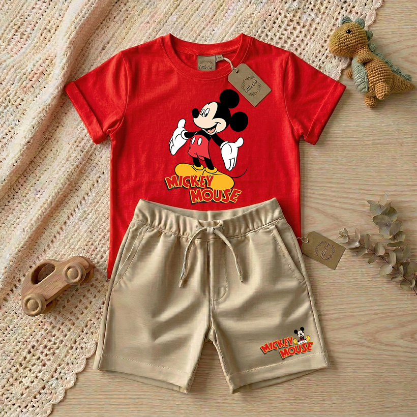 Conjunto infantil Camiseta e Bermuda meninos - Personagens - Algodão Confortável