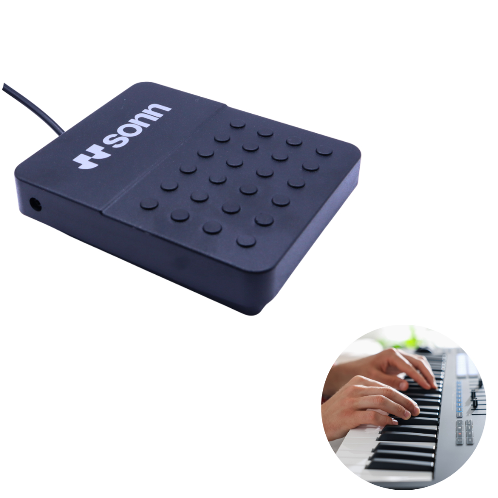 Pedal Sustain Universal Sonn  para Teclado Musical Piano Digital e Controlador MIDI Conexão P10